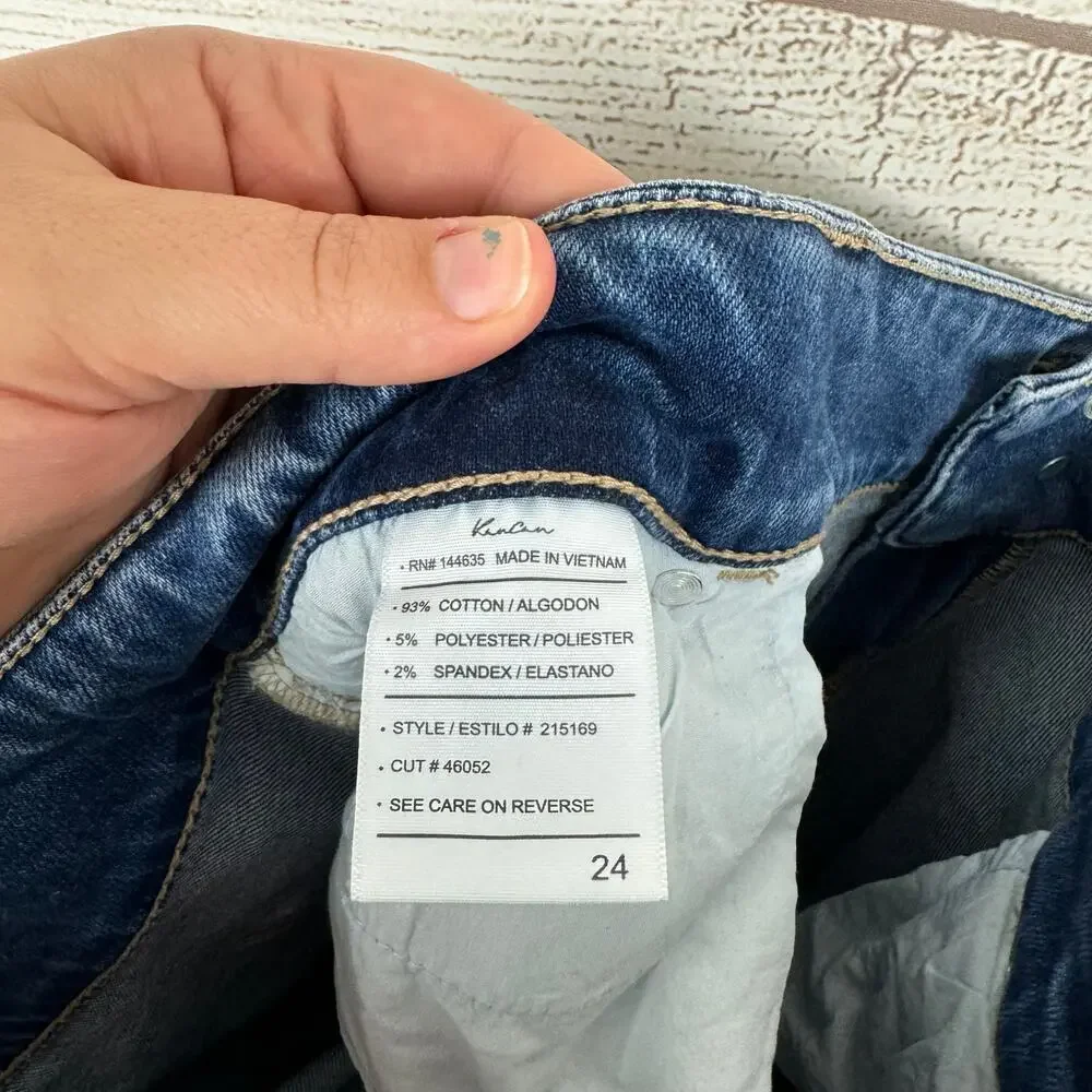 Kancan Plus Size High Rise Ankle Straight Fray Hem Jeans Size 24W_7